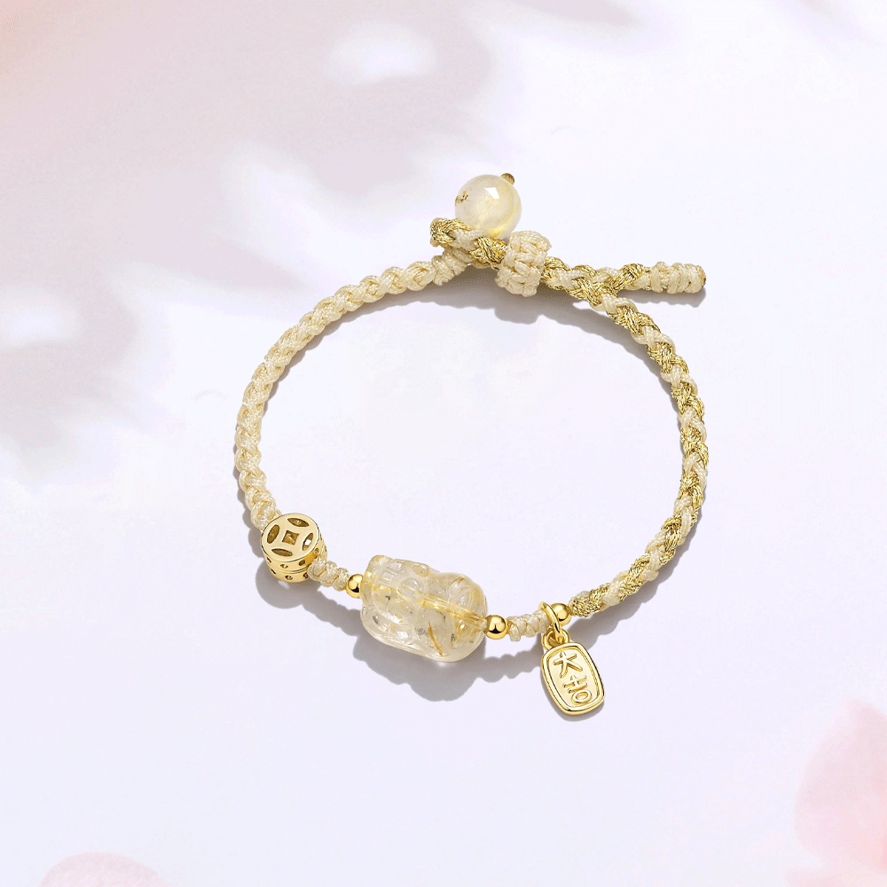 【甄选高品质|日进斗金 】 金师傅 招财貔貅 水逆退散财运亨通 钱币新中式国潮气质小众高级百搭#好运天然 金发晶 手绳 男女同款情侣款