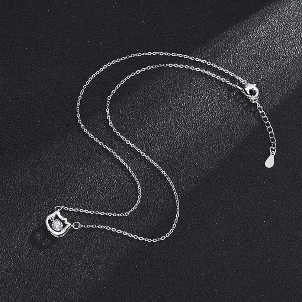 【S925银|甄选高品质】 金师傅 闪耀猫咪锁骨链 跳动的心 森系甜美可爱萌趣招财猫卡通灵动 创意简约百搭小众高级#好运 琉璃 项链 女款