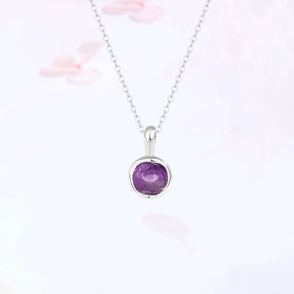 【S925银|甄选高品质|好运加持】 金师傅 能量石 九紫离火连荔枝 时尚精致气质显白氛围简约百搭 小众轻奢高级 紫水晶 项链 女款