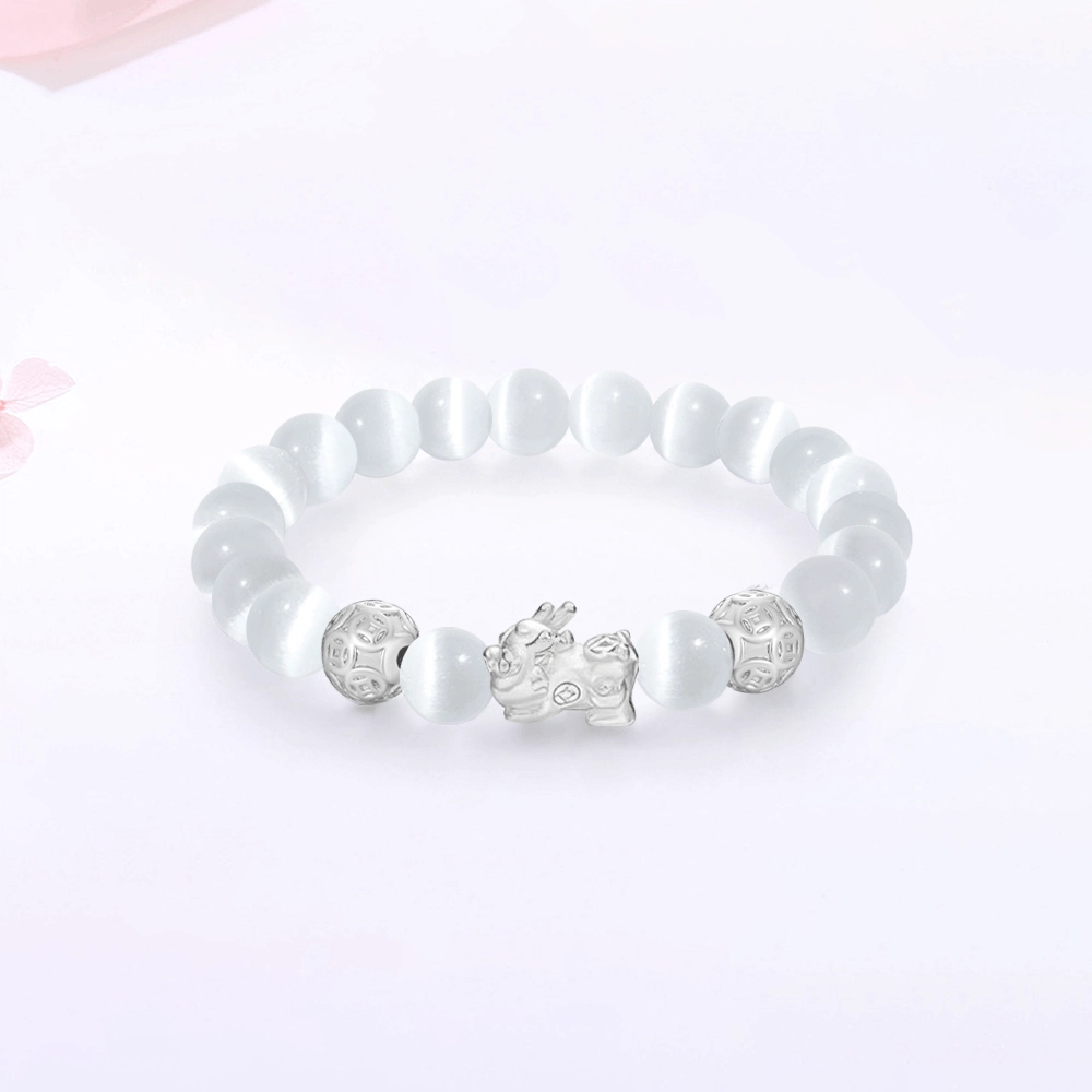 【S999足银|精选高品质】 金师傅 貔貅串珠 招财纳福万事如意时来运转 新中式国潮气质简约百搭小众高级#好运 黑曜石 手串 男女同款情侣款