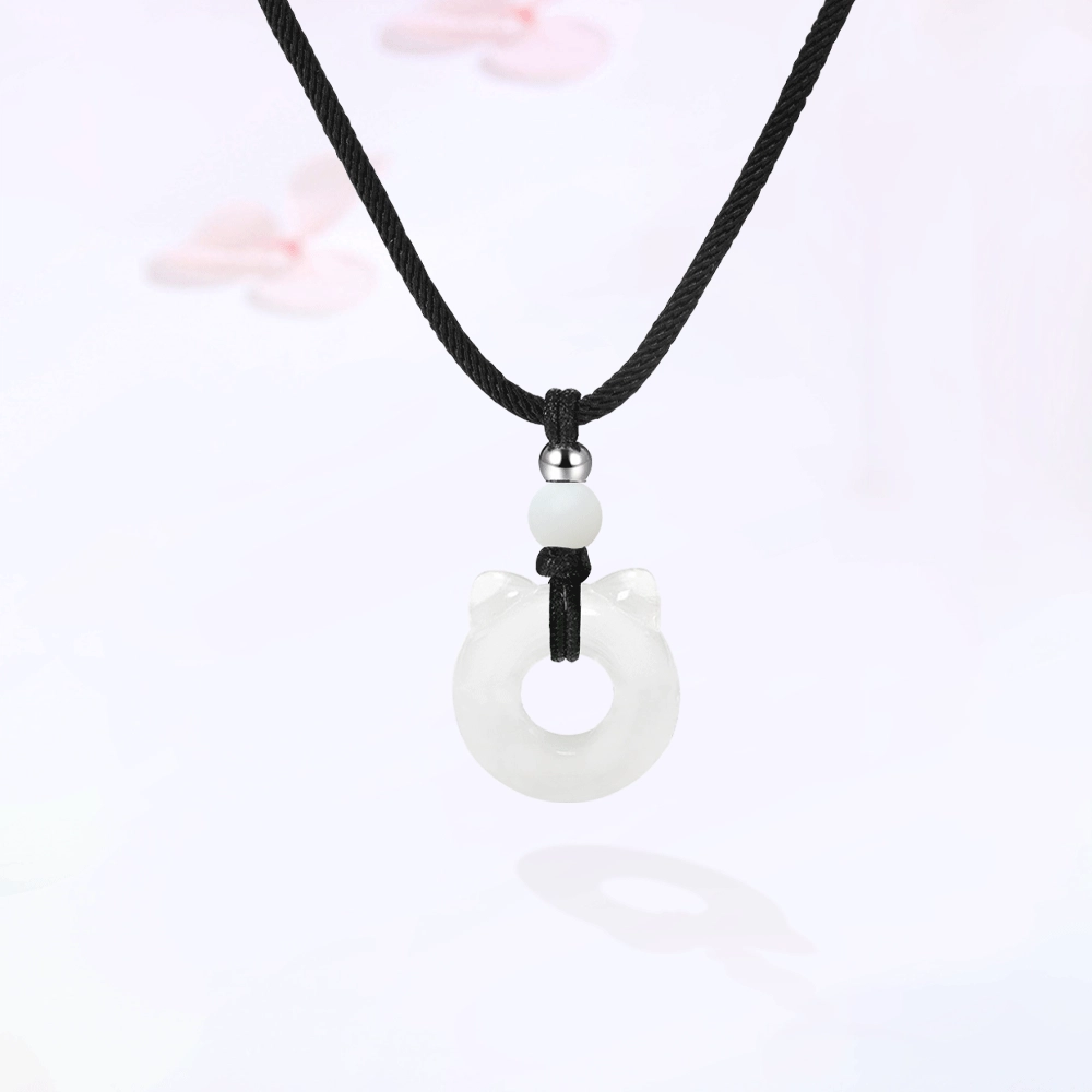 【精选高品质】 金师傅 招财猫咪平安扣吊坠 招财纳福 创意萌趣可爱挂件 新中式国潮小众轻奢高级#好运 白玉菩提 项链 男女同款情侣款