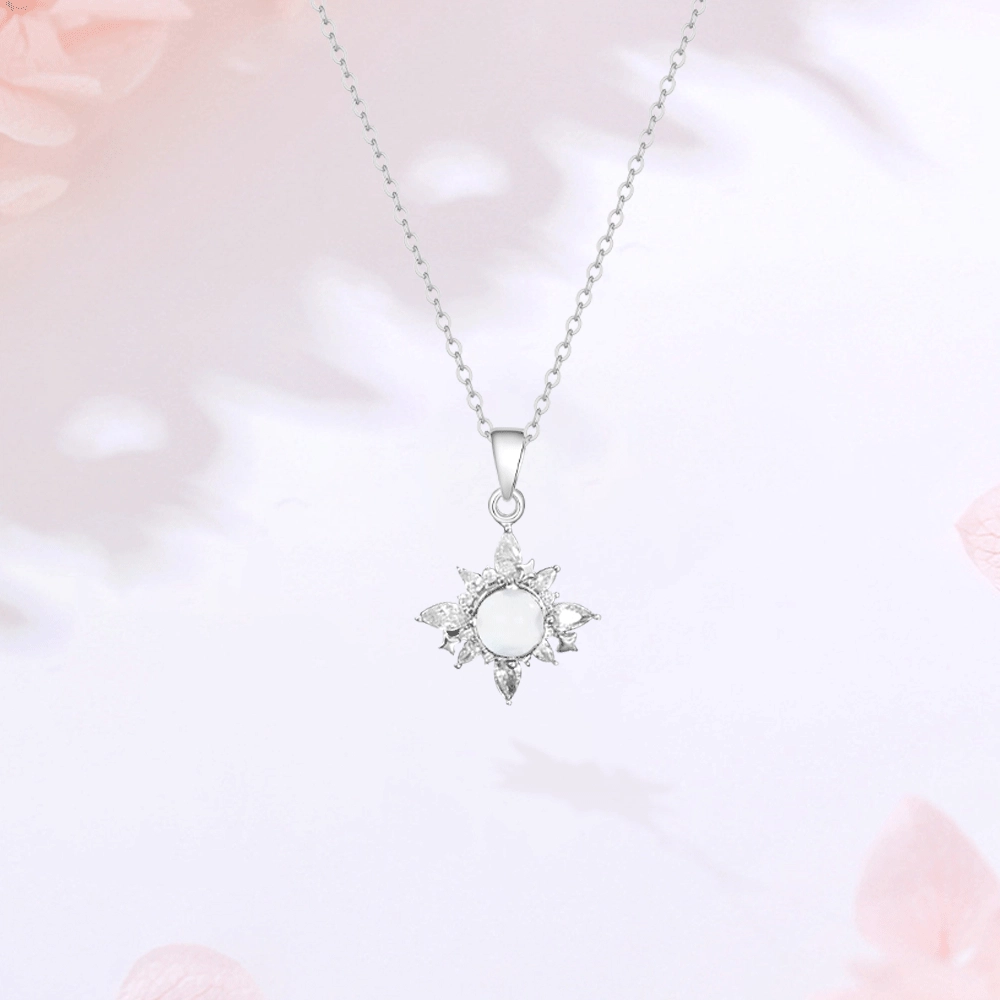 【S999银|甄选高品质】 金师傅 白月光锁骨链 璀璨爆闪太阳花 气质清冷法式简约百搭日常 小众轻奢高级#好运 玉髓 项链 女款