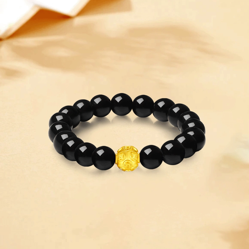 【999金珠|限量赠·最佳爸爸证】 金师傅 高品质金钱珠转运 招财纳福财运亨通新中式国潮高级气质百搭复古 玛瑙 手串 男女同款情侣款