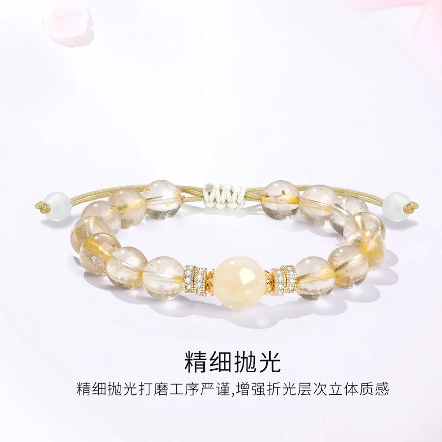 金师傅 时来运转 水逆退散 招财新中式国潮复古简约百小众轻奢设计高级感好运编绳可调节 水晶 手链 男女同款情侣款