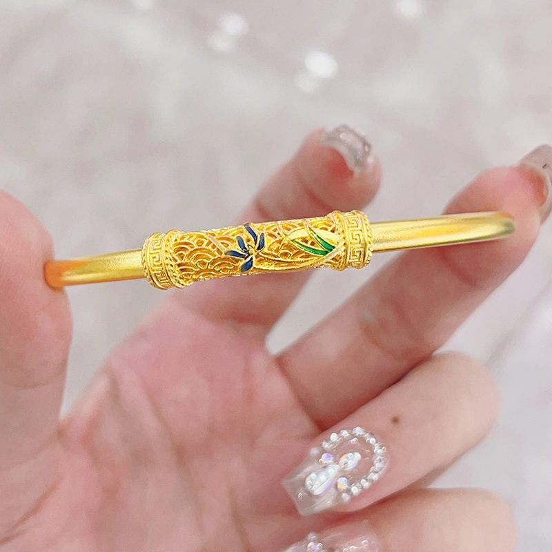 倾爱 心兰 新中式民族风精致轻奢饰品 古法工艺 足金 按克计价 黄金手镯 女款