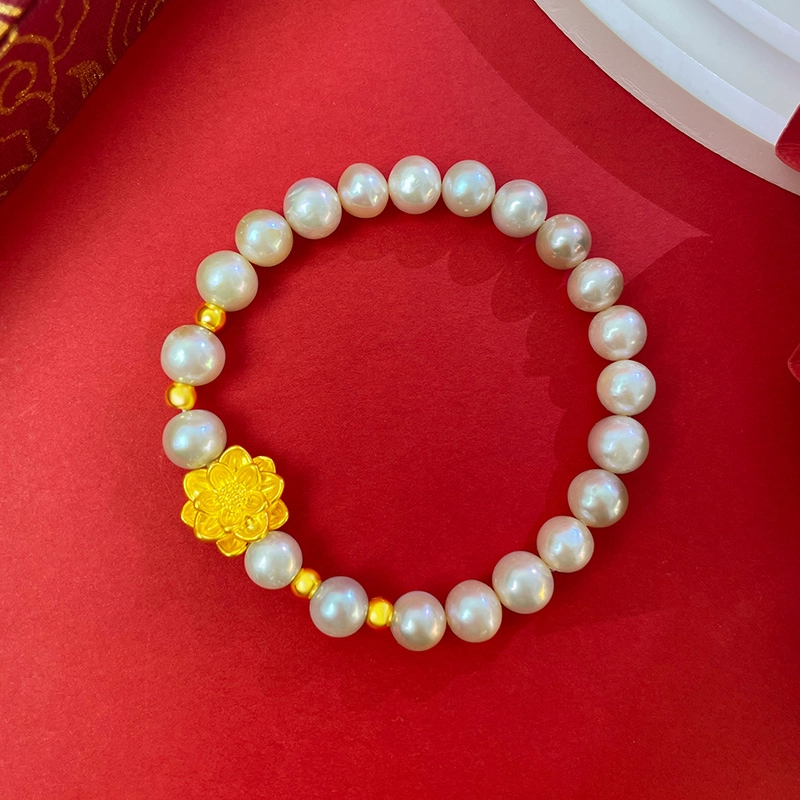 倾爱 轻奢优雅 莲花 淡水珍珠 珍珠手串 女款