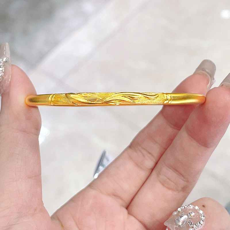 倾爱 花丝雀语 古法工艺 传承 足金 按克计价 黄金手镯 女款