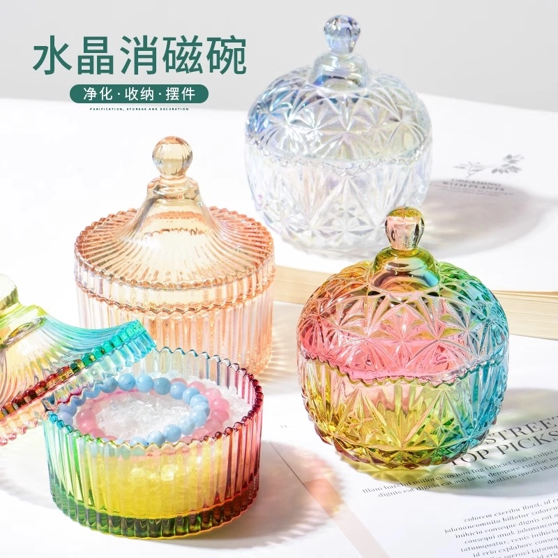 倾爱 碎石-消磁碗天然 白水晶 净化盒器皿摆件 男女同款情侣款