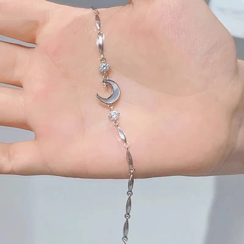 尚银福 摘星揽月 小众设计小碎钻蝴蝶结精致轻奢甜美风高级感 闪耀锆石 好运 合金 手链 女款