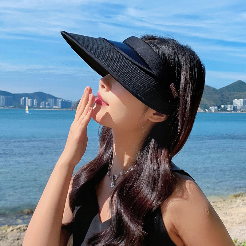 纳兰杜 个性潮流太阳帽休闲遮阳运动款透气户外骑行空顶帽 织物 防晒帽 女款 米色/卡其色/黑色/粉色