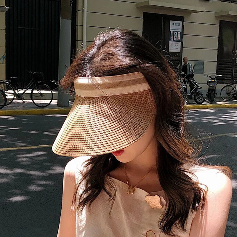 纳兰杜 夏季遮阳旅游沙滩气质空顶帽显脸小防紫外线 织物 防晒帽 女款