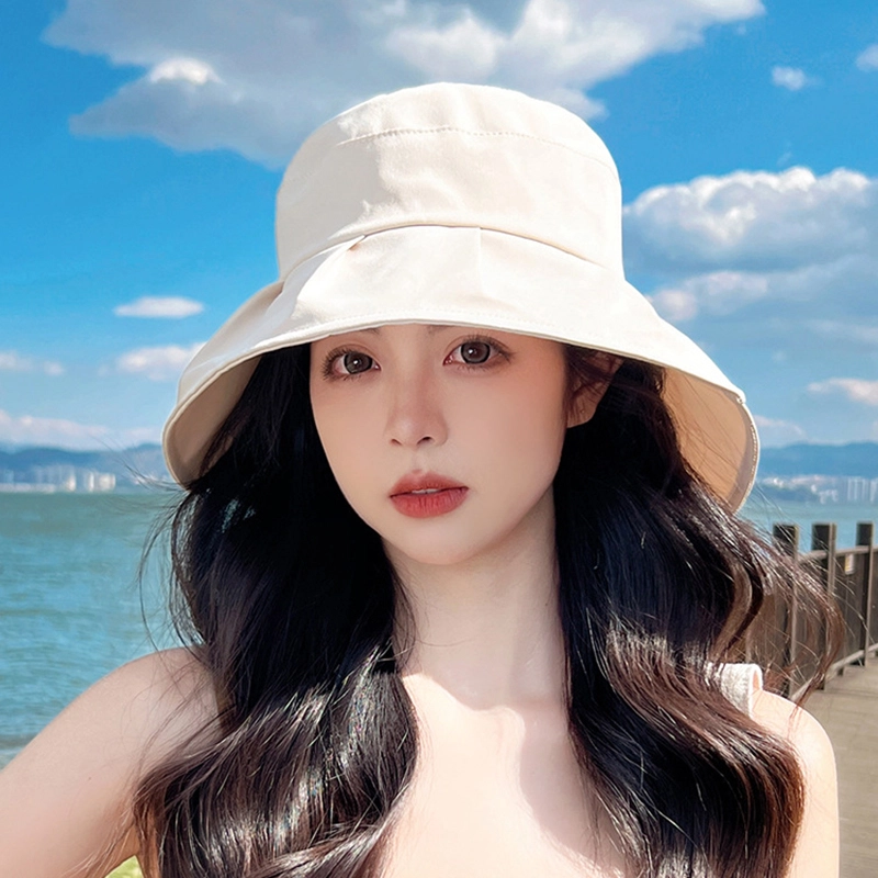纳兰杜 高级感显脸小拍照穿搭可折叠 涤纶 防晒帽 女款 米色/卡其色/黑色/粉色