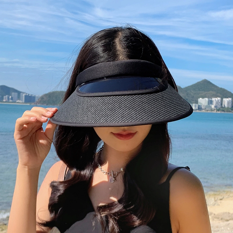 纳兰杜 个性潮流太阳帽休闲遮阳运动款透气户外骑行空顶帽 织物 防晒帽 女款 米色/卡其色/黑色/粉色