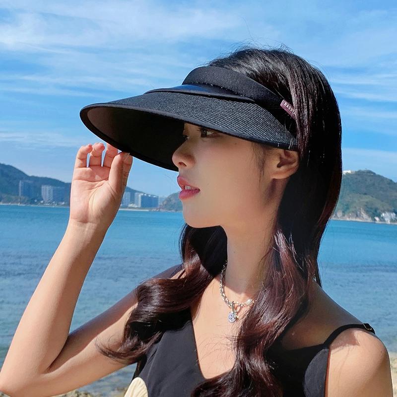 纳兰杜 个性潮流太阳帽休闲遮阳运动款透气户外骑行空顶帽 织物 防晒帽 女款 米色/卡其色/黑色/粉色