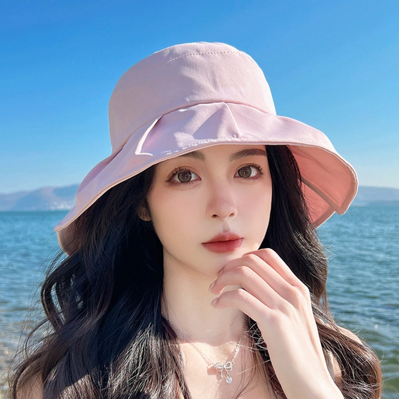 纳兰杜 高级感显脸小拍照穿搭可折叠 涤纶 防晒帽 女款 米色/卡其色/黑色/粉色