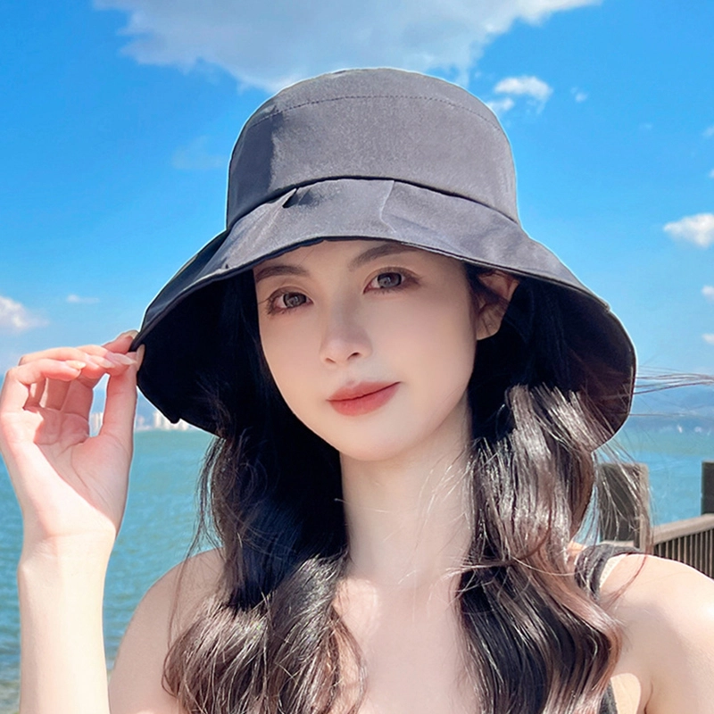 纳兰杜 高级感显脸小拍照穿搭可折叠 涤纶 防晒帽 女款 米色/卡其色/黑色/粉色