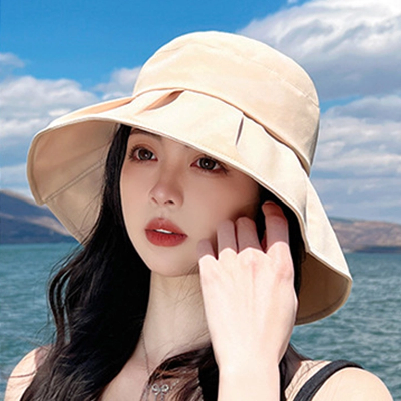 纳兰杜 高级感显脸小拍照穿搭可折叠 涤纶 防晒帽 女款 米色/卡其色/黑色/粉色