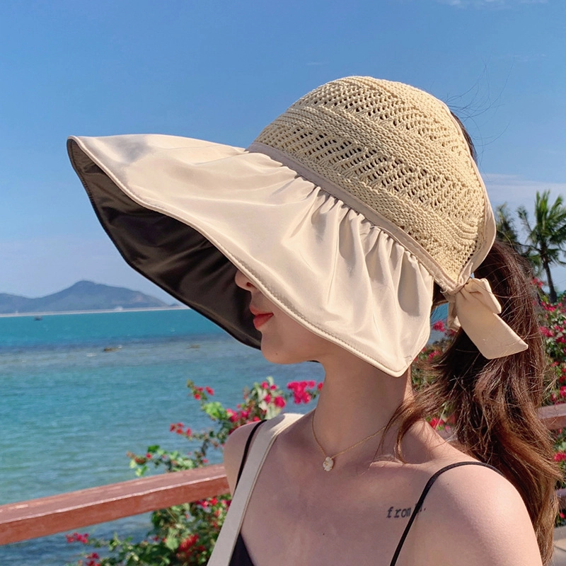 纳兰杜 遮阳帽防紫外线夏季旅游露营太阳帽 织物（涤纶） 防晒帽 女款 米色/卡其/黑色