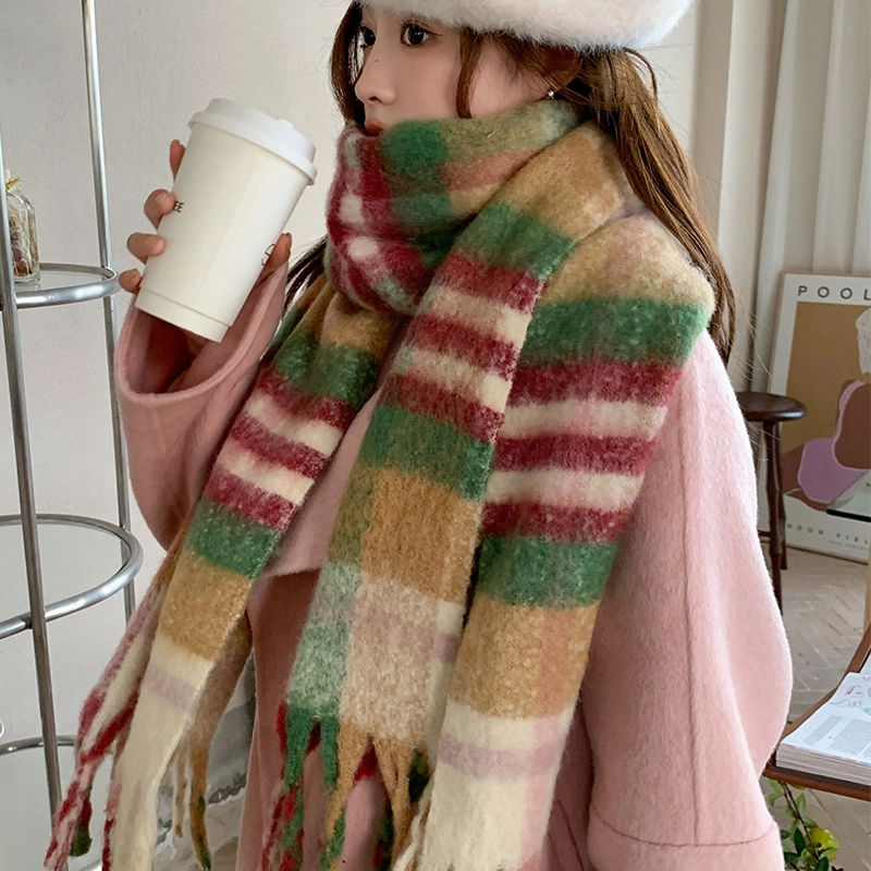 纳兰杜 拼色仿羊绒可爱软糯防风防寒 围脖 女款