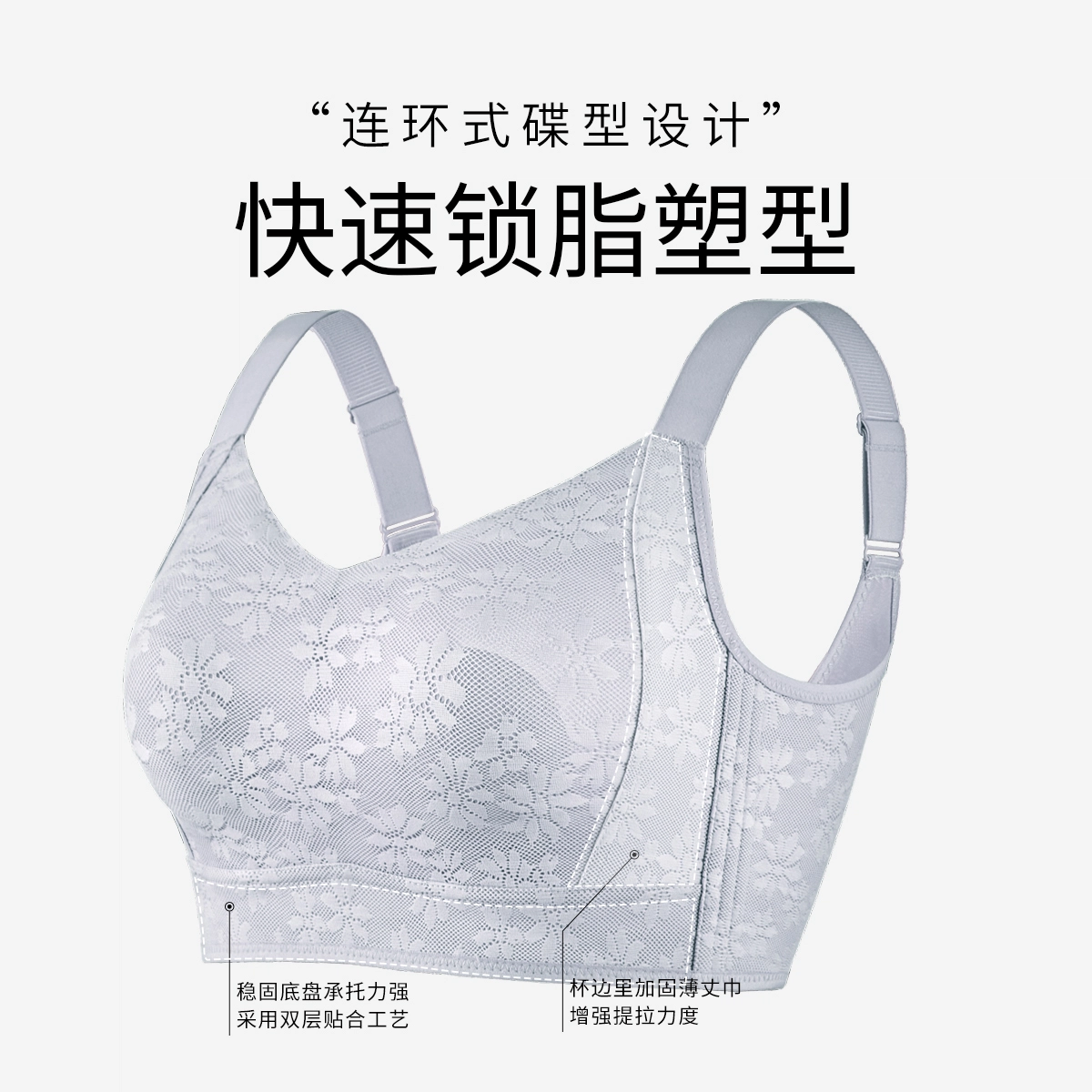千奈美 薄款无痕防凸全罩杯收副乳文胸