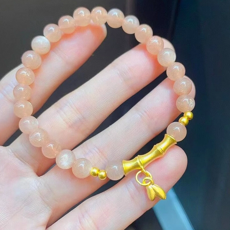 宫尚 转运珠竹节 简约轻奢高级感 足金 按克计价 黄金手串 女款
