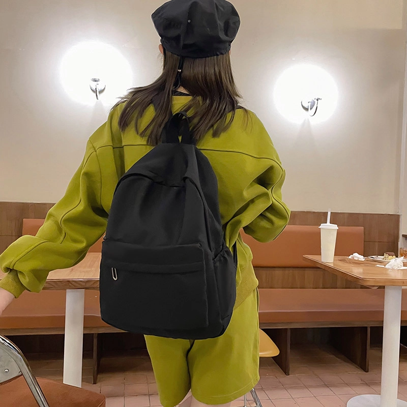 泰克森 休闲大容量纯色简约 尼龙 双肩包 大号 男女同款情侣款 黑色/白色/蓝色