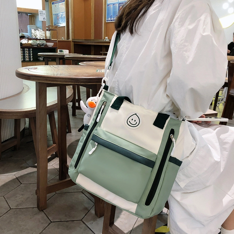 泰克森 大容量补习袋 尼龙 单肩斜挎包 中号 男女同款情侣款 黑色/绿色/粉色/蓝色/卡其色