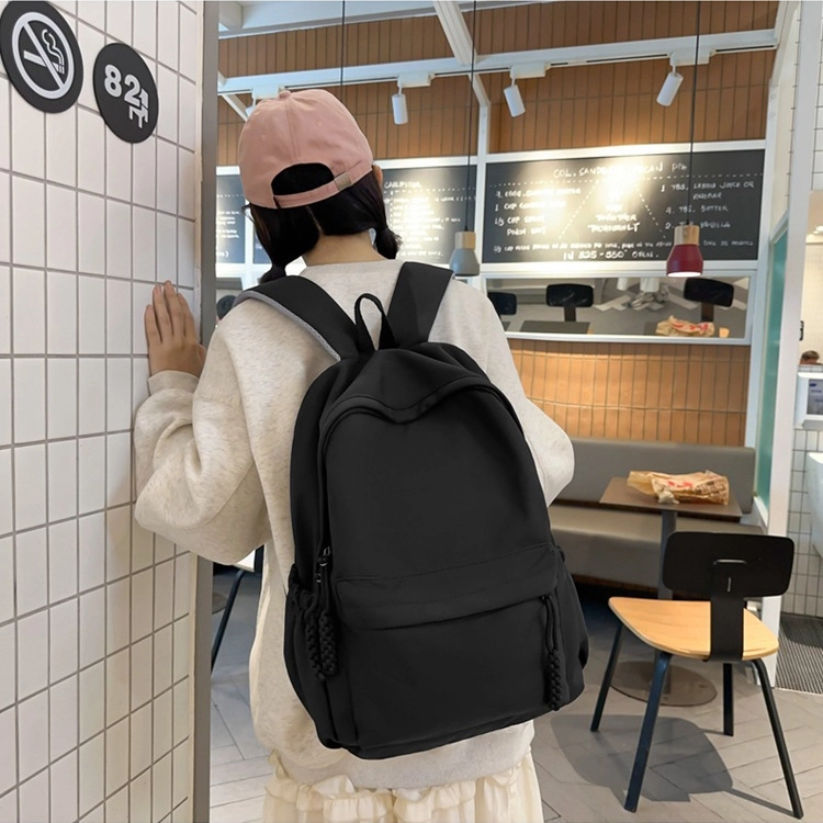 泰克森 简约背包大学生旅行 尼龙 双肩包 中号 男女同款情侣款 黑色,白色,红色