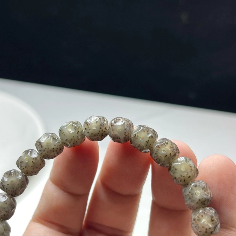 吉千年 【孤品+顶尖高货】新中式复古潮流风 好运 平安顺遂 招财进宝 全玉化无相 同枝果 星月菩提 珠串 男女同款情侣款