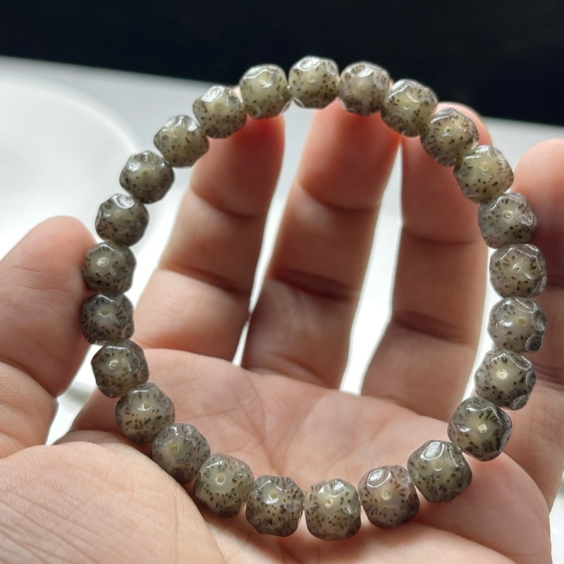 吉千年 【孤品+顶尖高货】新中式复古潮流风 好运 平安顺遂 招财进宝 全玉化无相 同枝果 星月菩提 珠串 男女同款情侣款