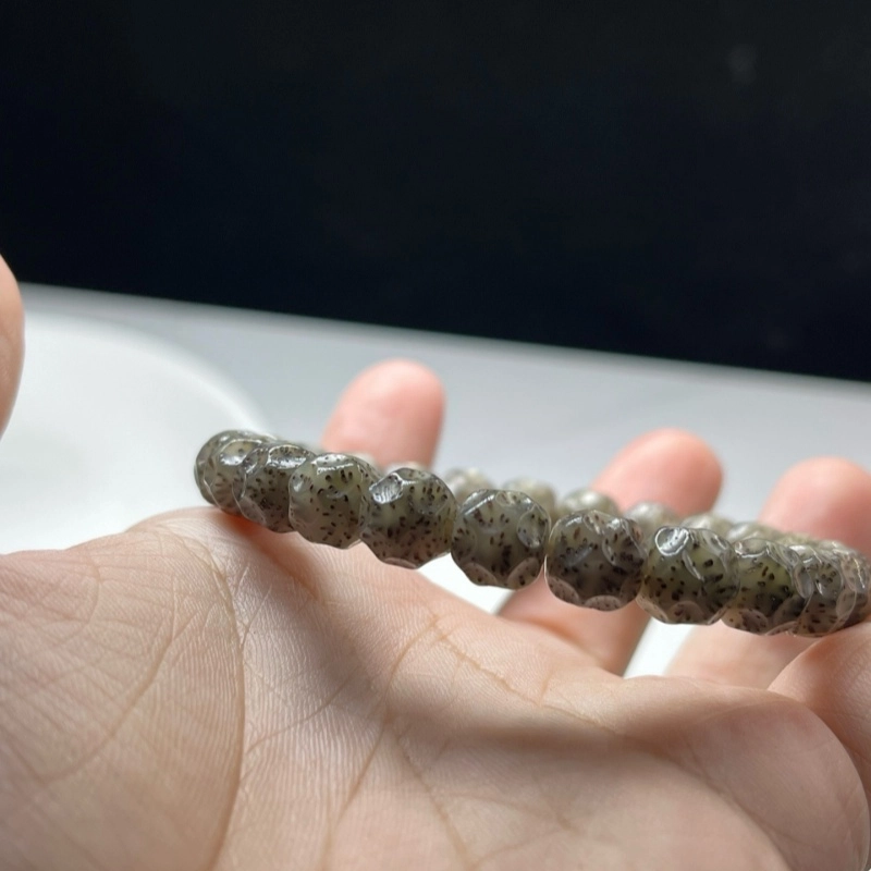 吉千年 【孤品+顶尖高货】新中式复古潮流风 好运 平安顺遂 招财进宝 全玉化无相 同枝果 星月菩提 珠串 男女同款情侣款