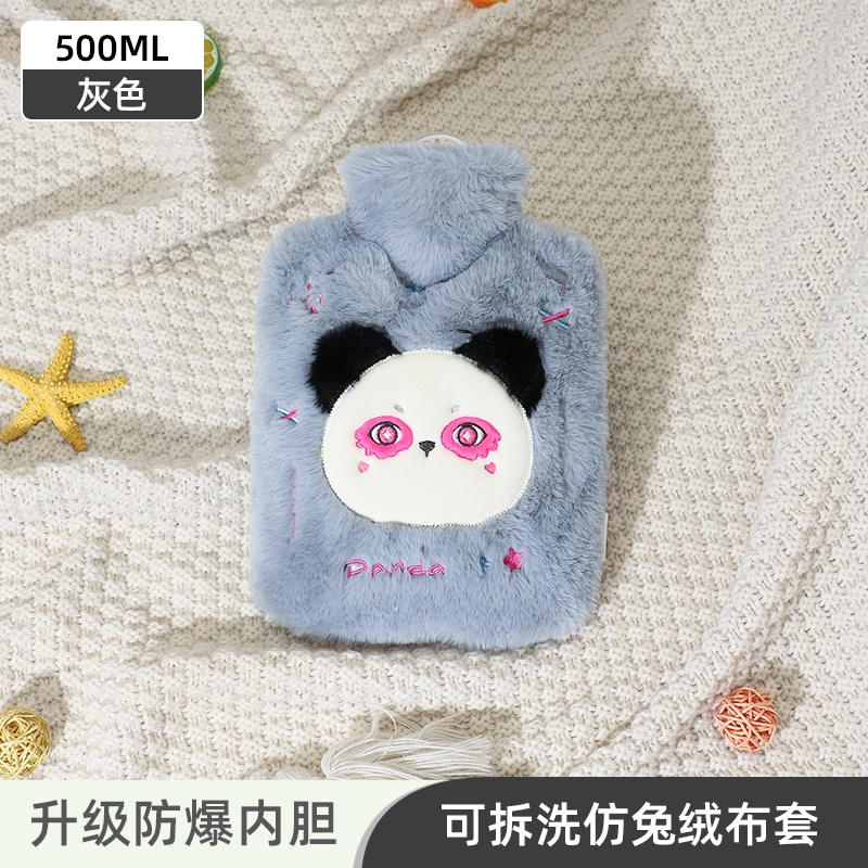 洋娃娃和小熊跳舞 可爱立体动物毛绒注水袋 暖手暖脚暖宫萌宠系列提花绒 玩偶周边