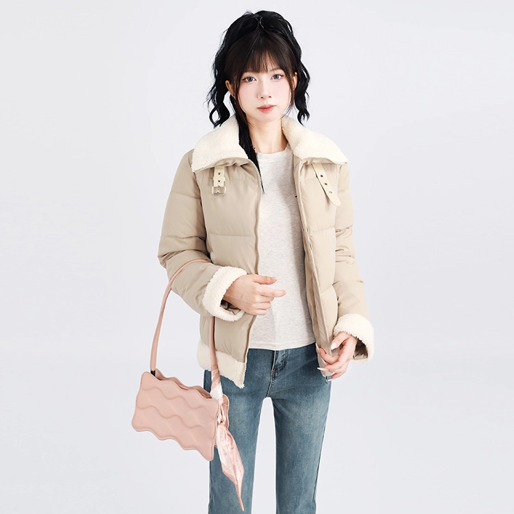 木清清 宽松时尚休闲加厚面包短款长袖棉服 女款