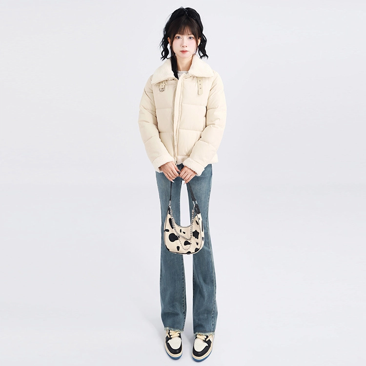 木清清 宽松时尚休闲加厚面包短款长袖棉服 女款