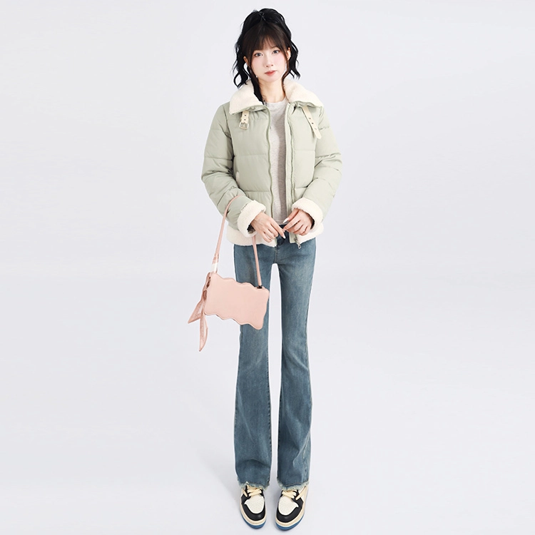 木清清 宽松时尚休闲加厚面包短款长袖棉服 女款