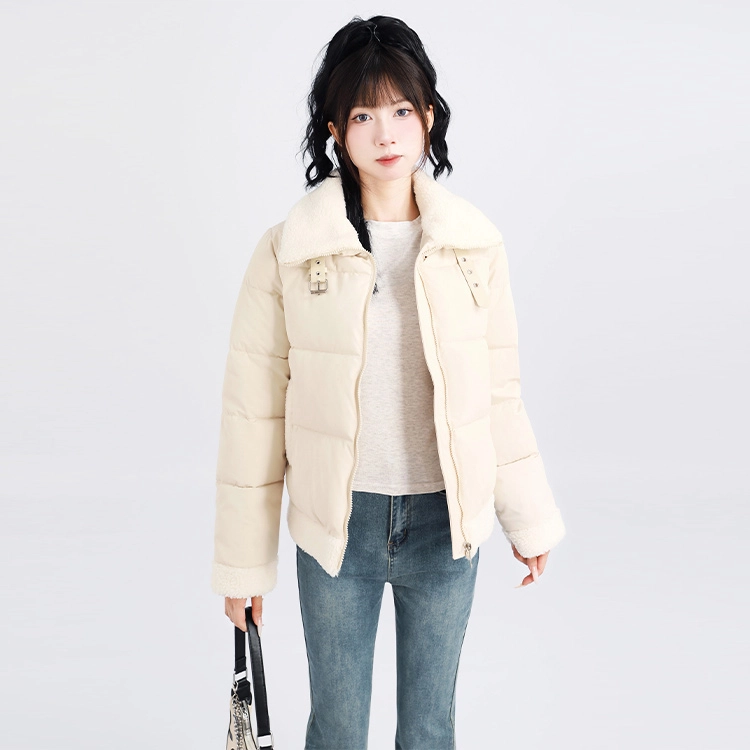 木清清 宽松时尚休闲加厚面包短款长袖棉服 女款