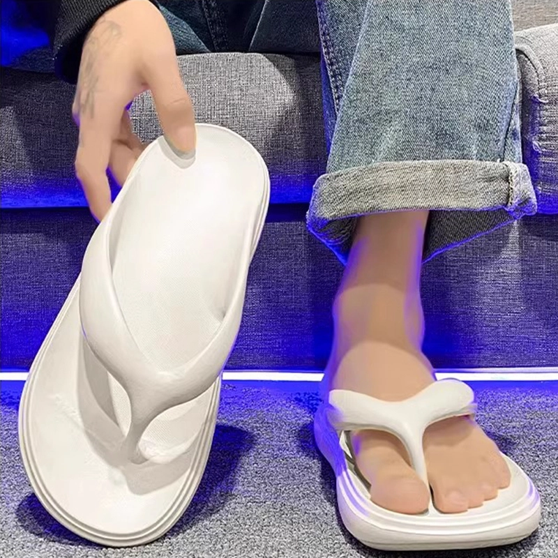 木林森 简约纯色外穿海边潮流时尚人字拖鞋 男款