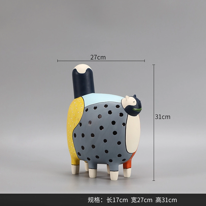 咕轹 手绘卡通昆虫抽象艺术装饰品摆件玄关客厅房桌面树脂软装  潮流衍生品