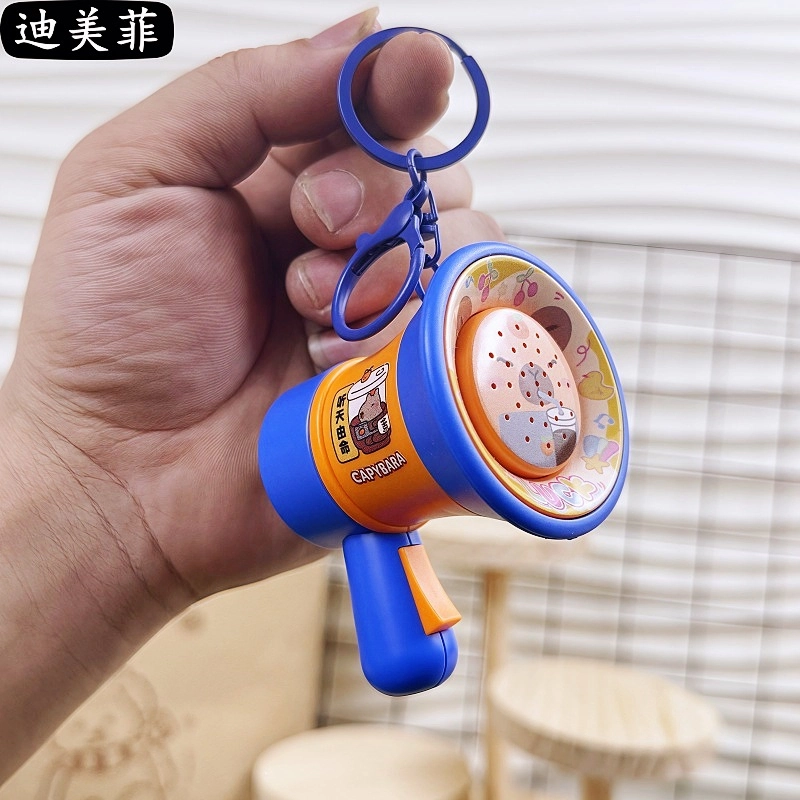咕轹 卡通迷你录音小喇叭 塑料大声公扬声器 谷圈挂件