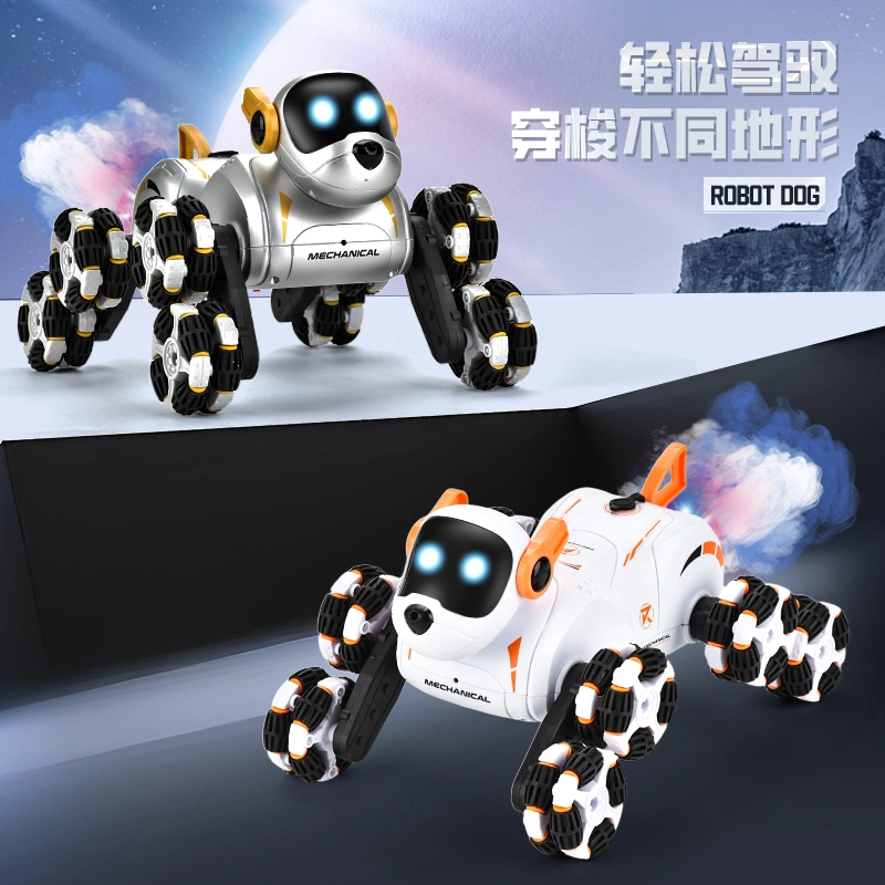 贝贝家 八轮智能机器狗 双控机械狗 双操作 全地形运动 声光喷雾 遥控玩具