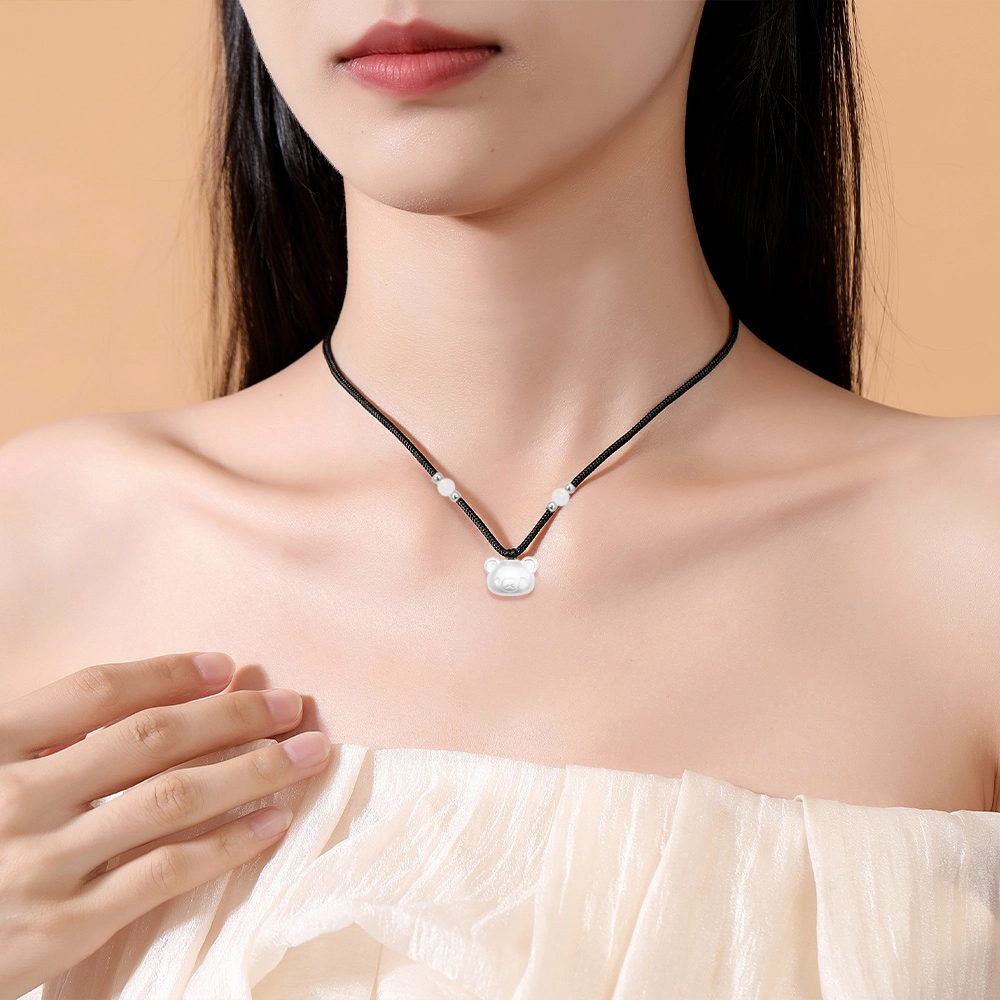 【S999足银纯银 高品质】 七七银饰 治愈小熊 萌趣卡通 甜美可爱浪漫 精致轻奢时尚小众 通勤百搭 学生#好运 玛瑙 手串 女款