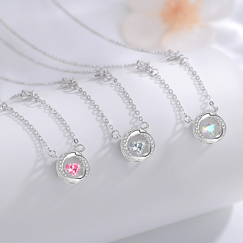 【S999足银纯银】 七七银饰 莫比乌斯心动 跳动的心 在逃公主 甜美浪漫轻奢精致 时尚小众 通勤百搭 琉璃 项链 女款