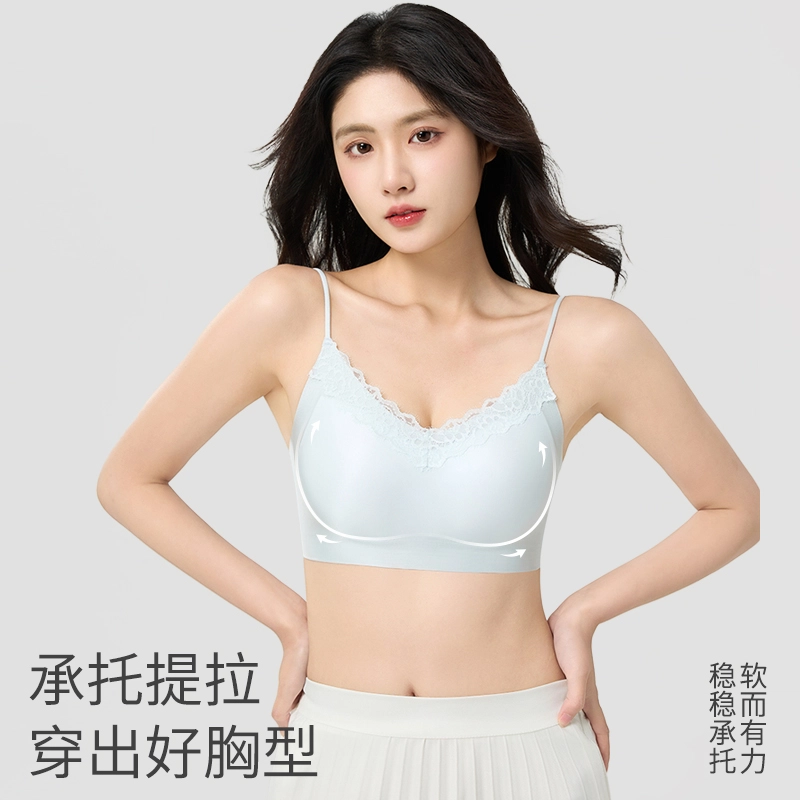 都市丽人 蕾丝内衣女夏季薄款小胸聚拢无痕背心细肩带无钢圈胸罩文胸 女款