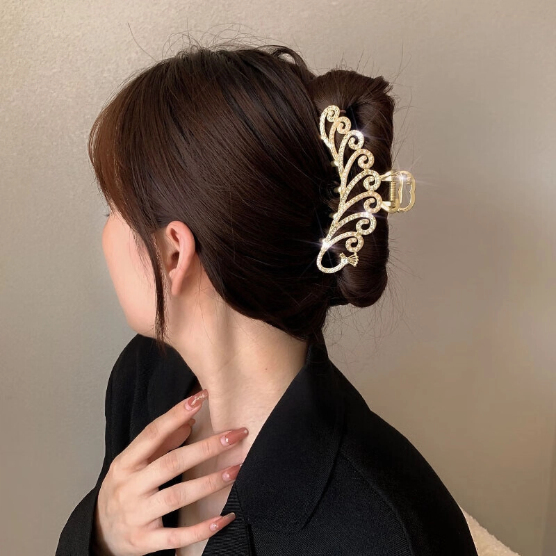妖娆猫 后脑勺盘发金属气质鲨鱼夹套装高级感 发夹 女款 #礼盒