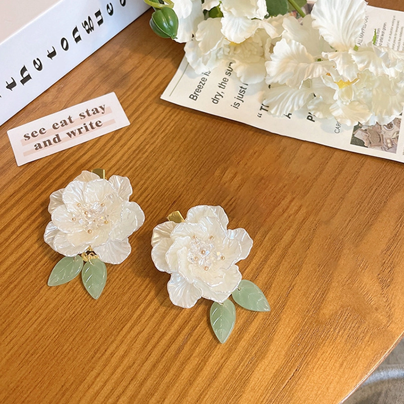 妖娆猫 法式浪漫超仙山茶花复古侧边发卡刘海夹高级感气质甜美头饰 发夹 女款