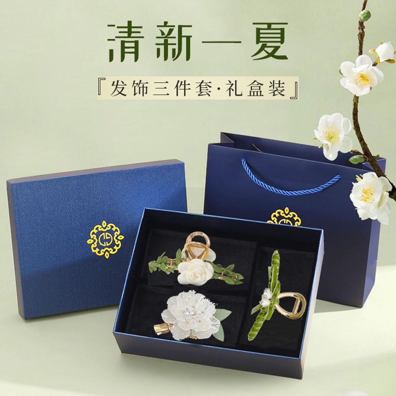 妖娆猫 小花藤花朵超仙后脑勺盘发鲨鱼气质夹甜美复古叶子发卡夹子 发夹 女款