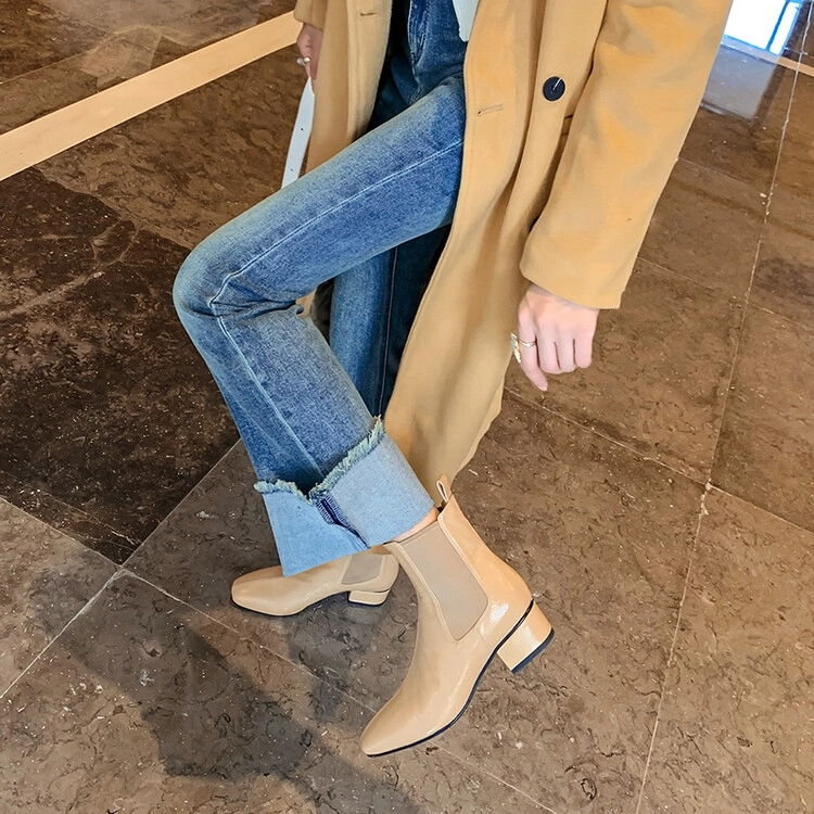 苏颜娇 头层牛皮 舒适时尚休闲百搭 短筒 切尔西靴 女款