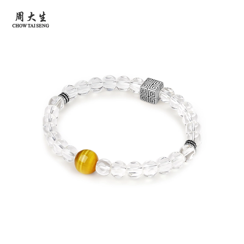 周大生 星月相伴 财运爆棚 新中式轻奢国风#好运天然 白水晶 手串 男女同款情侣款