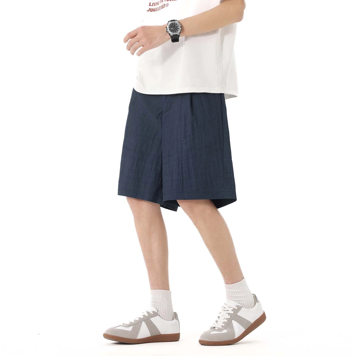 美式高街复古清凉轻薄山系户外运动夏季裤子纯色宽松透气速干百搭冰丝基础款舒适柔软无性别主义日常通勤裤子休闲短裤 男女同款