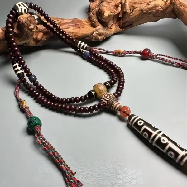 玉临门 新中式 国风 复古 藏式十二眼 玛瑙 天珠手串 男女同款情侣款